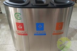 广州白云机场室内三分类不锈钢垃圾回收箱