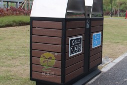 广州花都区景区两分类钢木垃圾箱