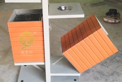 广州白云区公园创意分类钢木垃圾箱