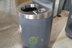 广州海珠区户外圆柱形单筒钢制垃圾桶
