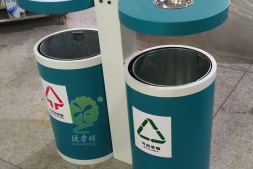 广州从化区户外圆柱形分类钢制垃圾桶