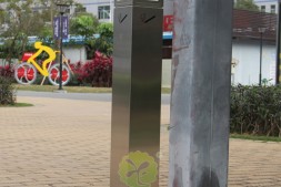广州增城区小型立式方形不锈钢烟灰柱