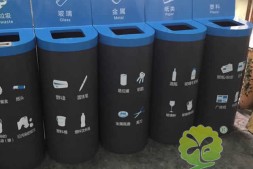 番禺钢制玻金塑纸分类垃圾回收桶
