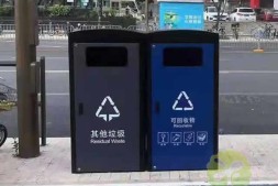 广州室外道路不锈钢分类垃圾箱