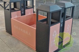 广州高站台高铁站喷粉不锈钢分类垃圾桶