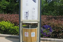 越秀区户外分类钢木广告果皮箱定制