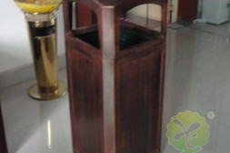 天河区室内方形单桶玻璃钢垃圾桶厂家定制