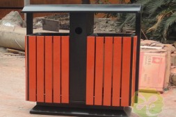 从化区城市街道钢木垃圾桶厂家