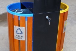 荔湾区城市街道钢木垃圾桶厂家