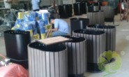 广州市城市街道钢木垃圾桶厂家